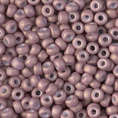 6-2034:  6/0 Matte Antique Rose Gold Luster Miyuki Seed Bead 