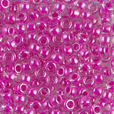 6-209:  6/0 Fuchsia Lined Crystal Miyuki Seed Bead 