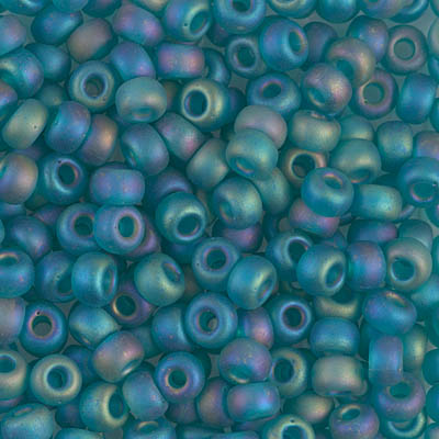 6-2405FR:  6/0 Matte Transparent Teal AB  Miyuki Seed Bead 