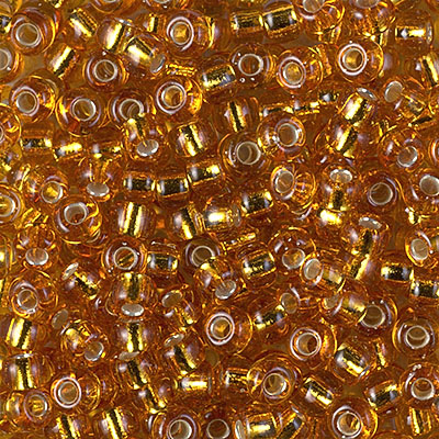 6-2422:  6/0 Silverlined Topaz Miyuki Seed Bead - 6-2422*