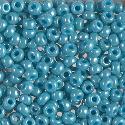 6-2470:  6/0 Opaque Turquoise Green Luster  Miyuki Seed Bead 