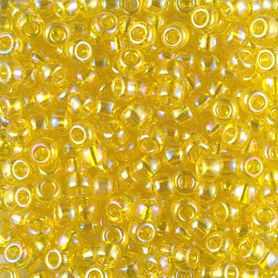 6-252:  6/0 Transparent Yellow AB Miyuki Seed Bead 