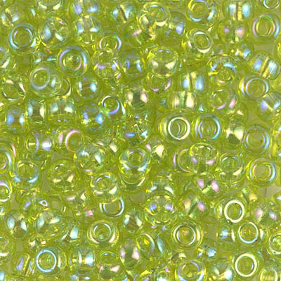 6-258:  6/0 Transparent Chartreuse AB Miyuki Seed Bead 