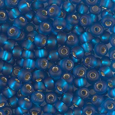 6-25F:  6/0 Matte Silverlined Capri Blue Miyuki Seed Bead - 6-25F*