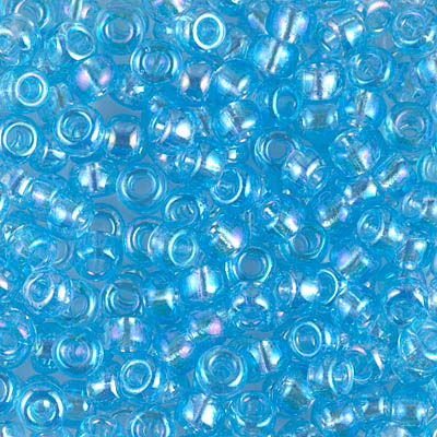 6-260:  6/0 Transparent Aqua AB Miyuki Seed Bead 
