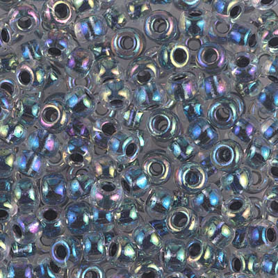 6-283:  6/0 Noir Lined Crystal AB Miyuki Seed Bead 