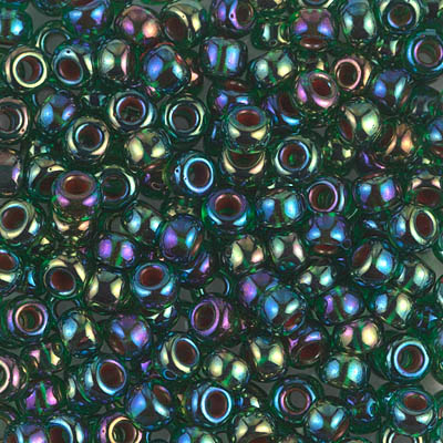 6-344:  6/0 Lined Green AB Miyuki Seed Bead 