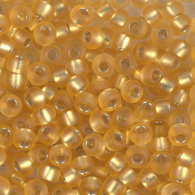 6-3F:  6/0 Matte Silverlined Gold  Miyuki Seed Bead 