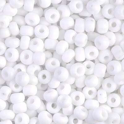 6-402F:  6/0 Matte White Miyuki Seed Bead 