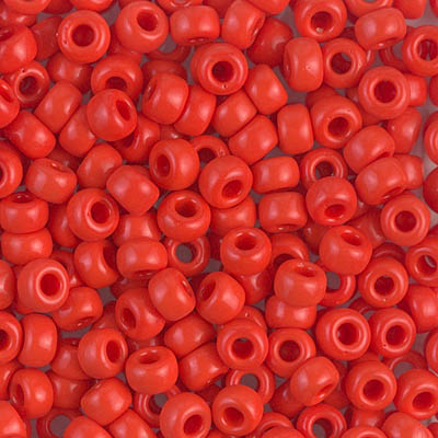 6-407:  6/0 Opaque Vermilion Red Miyuki Seed Bead 