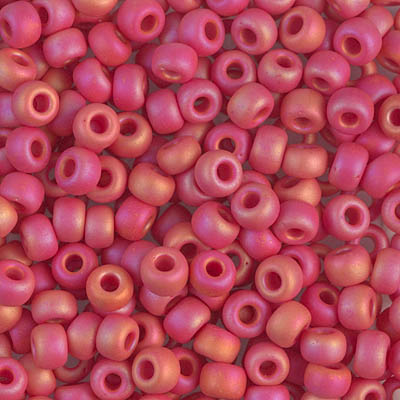 6-408FR:  6/0 Matte Opaque Red AB Miyuki Seed Bead 