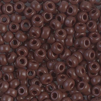 6-409:  6/0 Opaque Chocolate Miyuki Seed Bead 