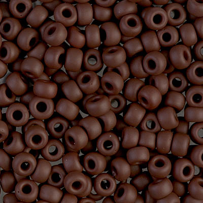 6-409F:  6/0 Matte Opaque Chocolate Miyuki Seed Bead 