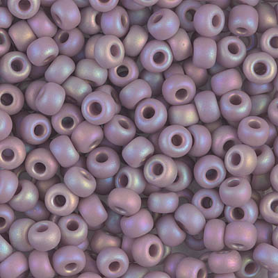 6-410FR:  6/0 Matte Opaque Mauve AB Miyuki Seed Bead