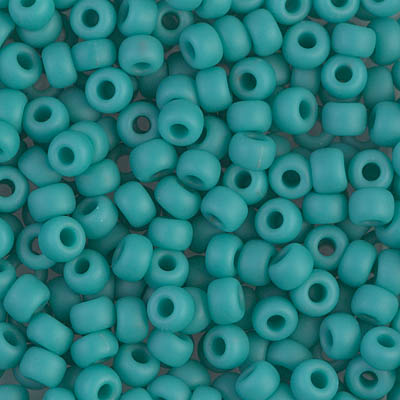 6-412F:  6/0 Matte Opaque Turquoise Green  Miyuki Seed Bead 