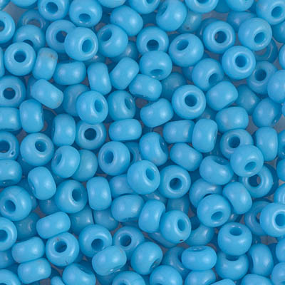 6-413:  6/0 Opaque Turquoise Blue Miyuki Seed Bead 