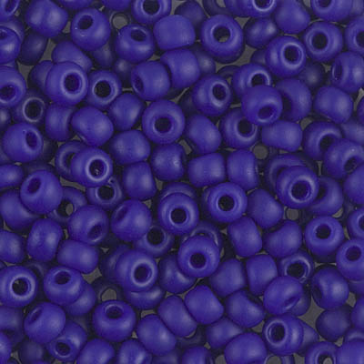6-414F:  6/0 Matte Opaque Cobalt  Miyuki Seed Bead 
