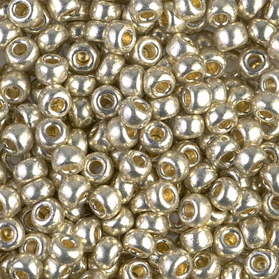 6-4201:  6/0 Duracoat Galvanized Silver Miyuki Seed Bead 