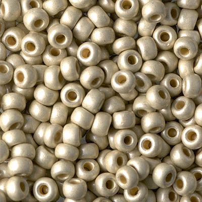 6-4201F:  6/0 Duracoat Galvanized Matte Silver Miyuki Seed Bead 