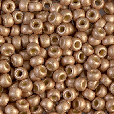 6-4204F:  6/0 Duracoat Galvanized Matte Champagne Miyuki Seed Bead 
