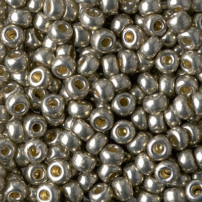 6-4221:  6/0 Duracoat Galvanized Light Pewter Miyuki Seed Bead 