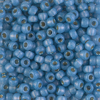 6-4242:  6/0 Duracoat Silverlined Dyed Aqua Miyuki Seed Bead 