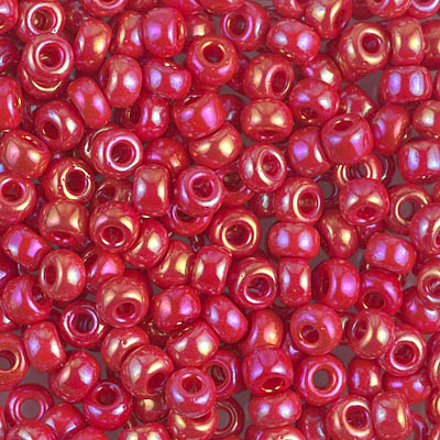 6-476:  6/0 Op Red AB Miyuki Seed Bead (was 6-408R) 