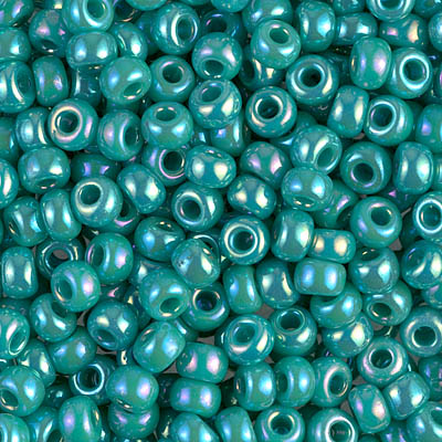 6-481:  6/0 Op Turquoise Green AB Miyuki Seed Bead (was 6-412R) 