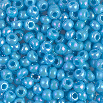 6-482:  6/0 Op Turquoise Blue AB Miyuki Seed Bead (was 6-413R) 