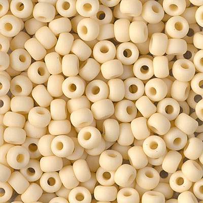 6-492F:  6/0 Matte Opaque Dark Cream Miyuki Seed Bead 
