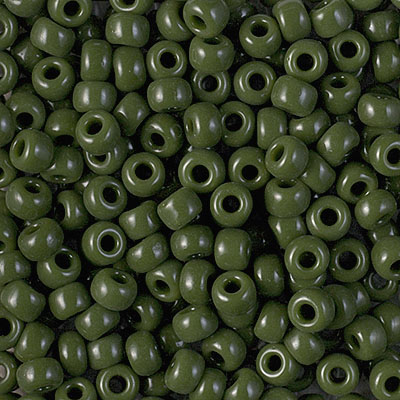 6-501:  6/0 Opaque Avocado Miyuki Seed Bead 