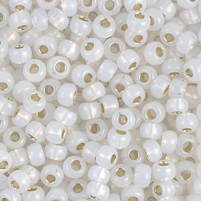 6-551:  6/0 Gilt Lined Opal  Miyuki Seed Bead 