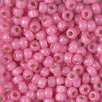 Caravan Beads - Miyuki - 6-556: 6/0 Dyed Rose Silverlined