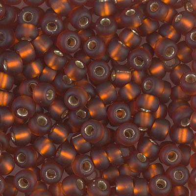 6-5F:  6/0 Matte Silverlined Dark Topaz Miyuki Seed Bead 