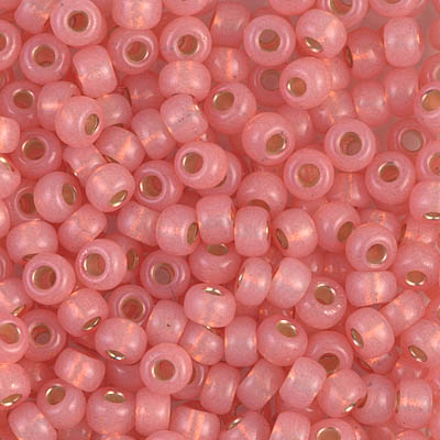 6-642:  6/0 Dyed Salmon Silverlined Alabaster Miyuki Seed Bead 