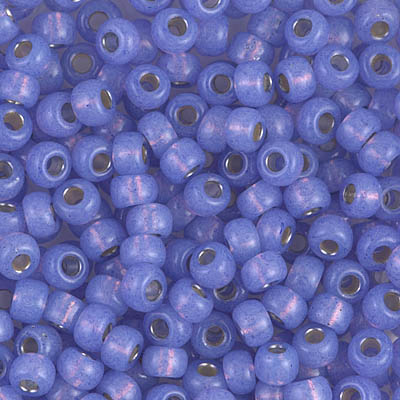 6-649:  6/0 Dyed Violet Silverlined Alabaster Miyuki Seed Bead 