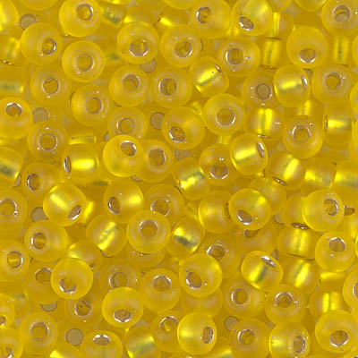6-6F:  6/0 Matte Silverlined Yellow  Miyuki Seed Bead 