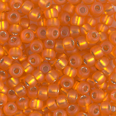 6-8F:  6/0 Matte Silverlined Orange  Miyuki Seed Bead 