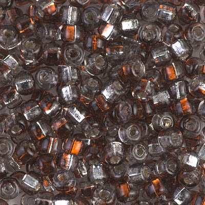 6S-3288:  6/0 Sq Hole Rococo Silverlined Dark Topaz Crystal  Miyuki Seed Bead 