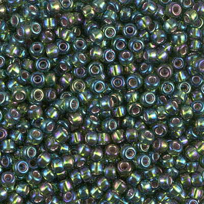 8-1026:  8/0 Silverlined Olive AB Miyuki Seed Bead 