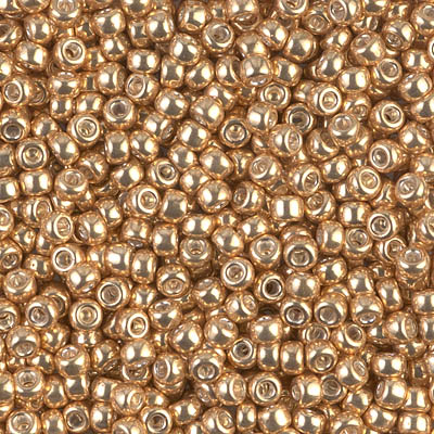 8-1052:  8/0 Galvanized Gold Miyuki Seed Bead 