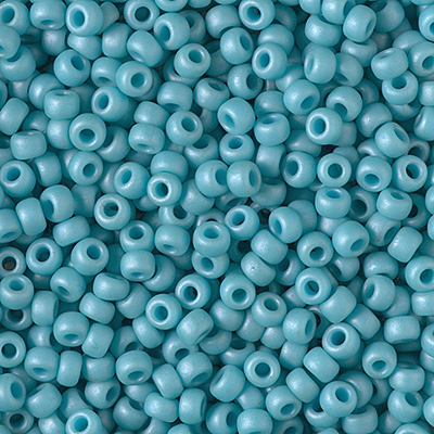 8-2029:  8/0 Matte Opaque Turquoise Blue Luster Miyuki Seed Bead 