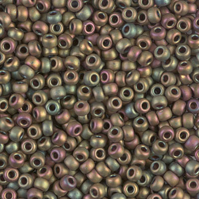8-2035:  8/0 Matte Metallic Khaki Iris Miyuki Seed Bead 