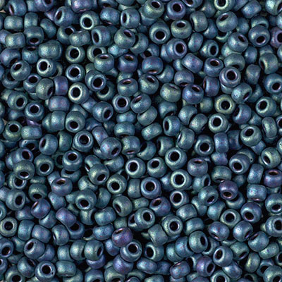 8-2064:  8/0 Matte Metallic Blue Green Iris Miyuki Seed Bead 