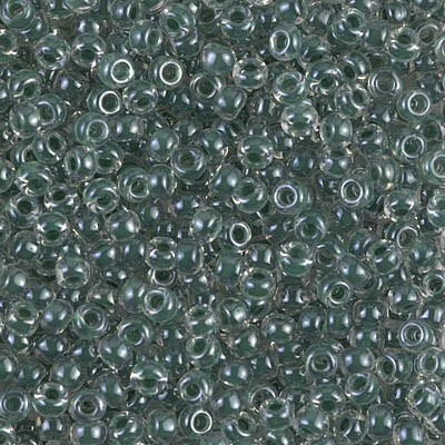 8-217:  8/0 Forest Green Lined Crystal Miyuki Seed Bead 