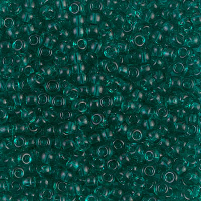 8-2405:  8/0 Transparent Teal Miyuki Seed Bead 