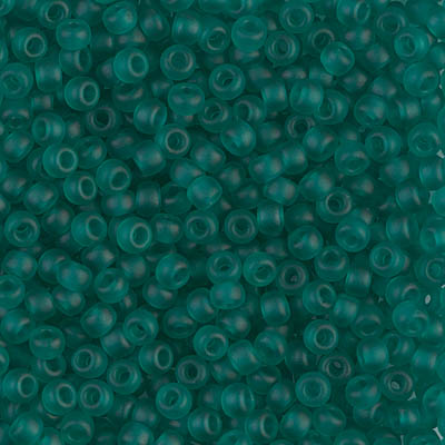 8-2405F:  8/0 Matte Transparent Teal Miyuki Seed Bead 