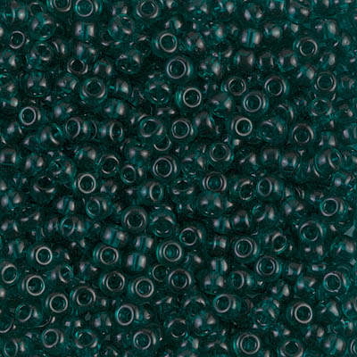 8-2406:  8/0 Transparent Dark Teal Miyuki Seed Bead 