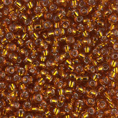 8-2422:  8/0 Silverlined Transparent Topaz Miyuki Seed Bead 