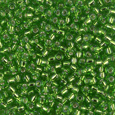 8-2423:  8/0 Silverlined Lime Miyuki Seed Bead 